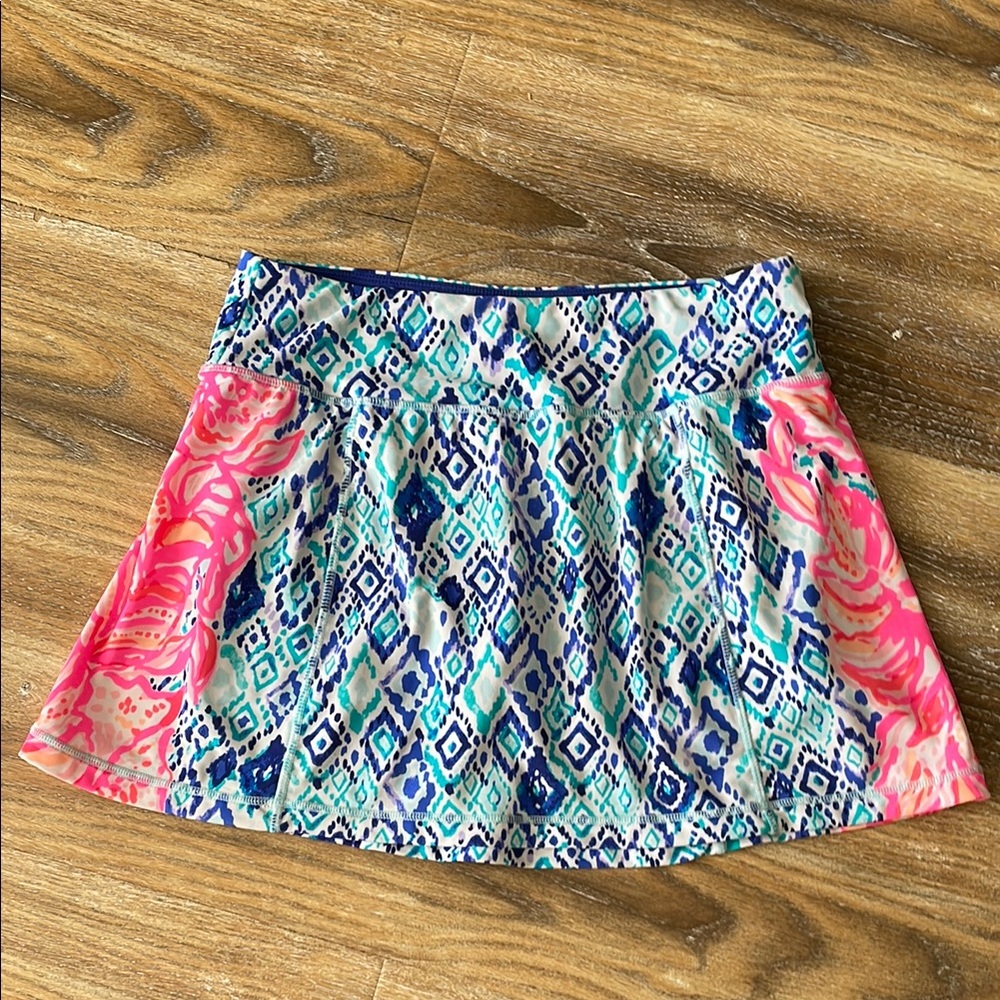 Lilly Pulitzer Luxletic Neon Pink and Blue Skort